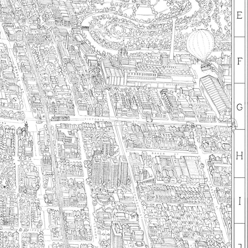 The Melbourne Map Black & White Open Edition